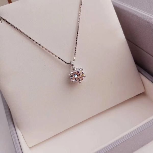 

Luxurious quality S925 Pure silver pendant with 1.5ct or 2ct necklace for women necklace Fashion Trendy jewelry gift PS6086