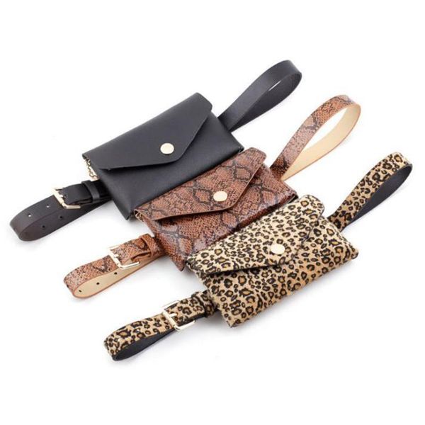 

female chain envelope shoulder belt bag fashion fanny pack snakeskin pattern pu leather phone pouch ladies chest bag