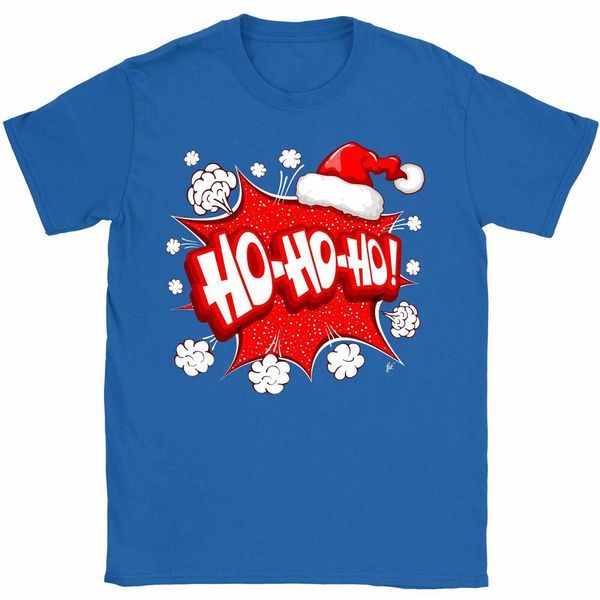 

ho ho ho christmas explosion comic burst santa hat mens t-shirt graphic tee shirt