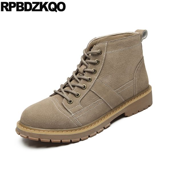 

boots combat autumn male mens winter warm designer 2021 british style short lace up booties fur lined army fall shoes, Black