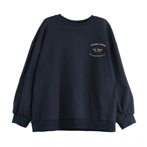 

loose printed round neck sweater women's design sense niche 2020 autumn pulloversweater pullover new korean style lazy style pullover i, Black