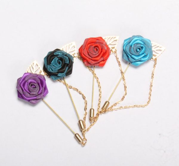 

flower brooch men women wedding brooch iced zircon pin jewelry fashion pins brooches for men new brand, Gray