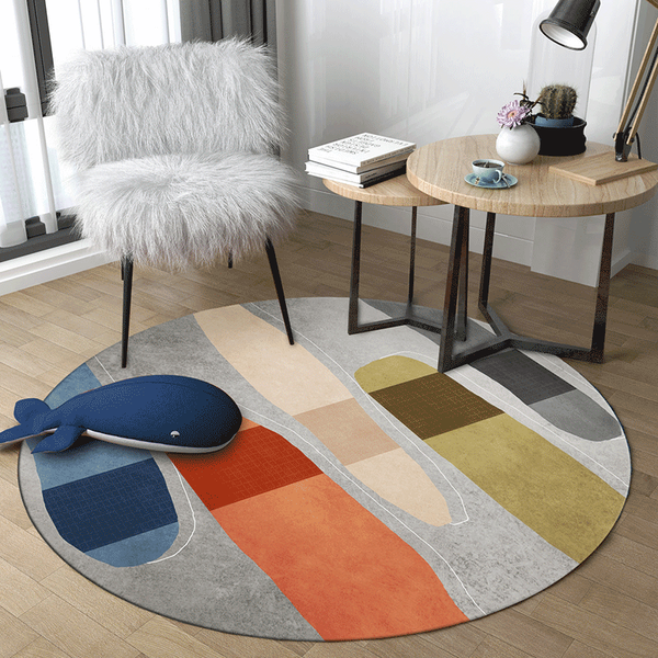 

carpets color lump carpet for living room geometric printed bedroom rug bedside table chair anti slip floor mat home decor round