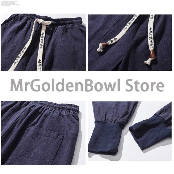 

baggy store man pants jogger cotton casual pants linen trouser harem japanese men chinese mrgoldenbowl pjkal, Black