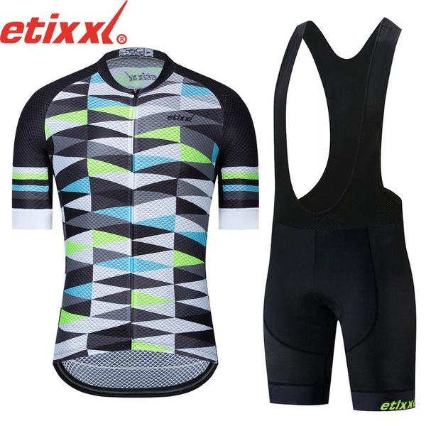 

etixxl cycling clothing men cycling set bike clothing breathable anti-uv bicycle wear/short sleeve jersey sets, Black;blue
