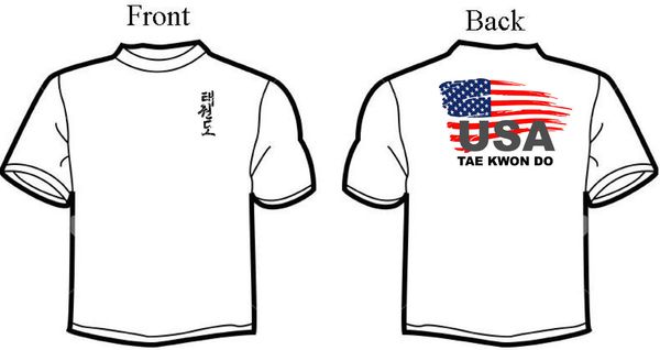 

2019 new summer tee shirt usa tae kwon do american flag t-shirt cool t-shirt