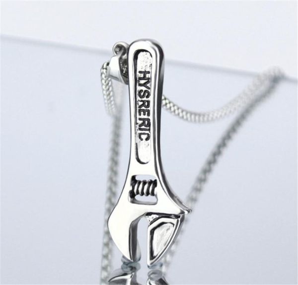 

vintage hip-hop titanium steel necklace alloy wrench pendant personality titanium steel pendant necklace, Silver
