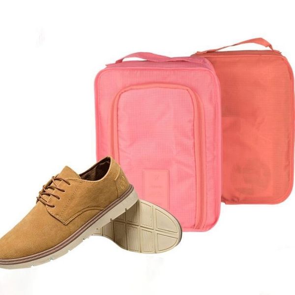 

travel foldable waterproof shoes bag portable handle shoe storage pouch bag home dustproof solid shoes bag for storage organizer lx1747