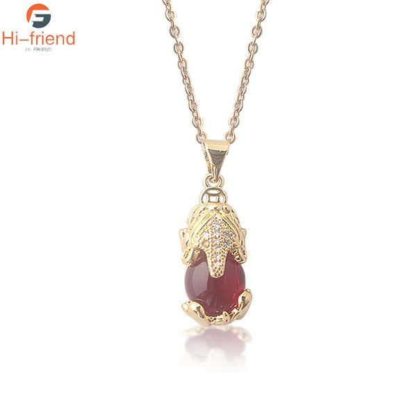 

pendant necklaces 2021 women necklace fashion jewelry charms red gold color extended chain crystal statement party gifts, Silver