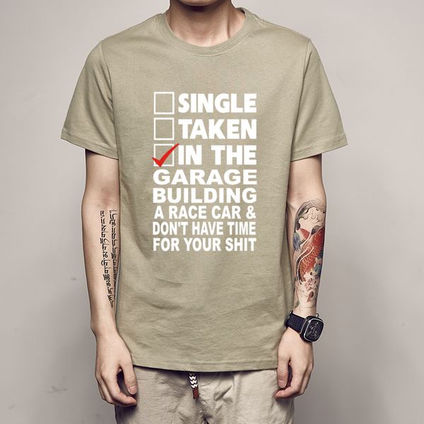 

single taken in the garage building a race car movie t shirts men's short sleeve tshirs homme cotton black t shirt hombre tshirt
