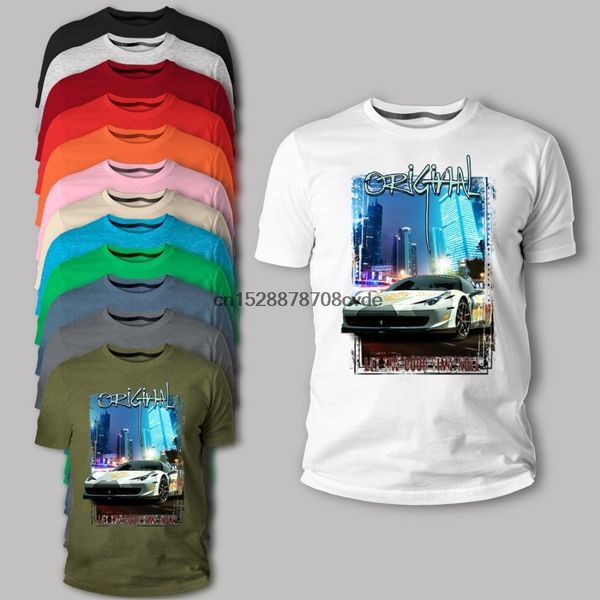 

2019 new men t shirt t-shirt italy classic legend car 458 grau weiss auto youngtimer oldtimer herren t shirt