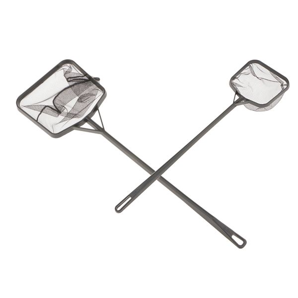

2 pcs abs plastic fish shrimp landing net for fish tank aquarium square s+m
