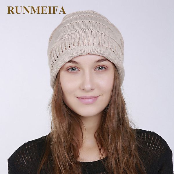 

runmeifa 2020 woman acrylic solid hat skullies femme winter warm beanies cap for women bonnet beanie chapeau female hats, Blue;gray