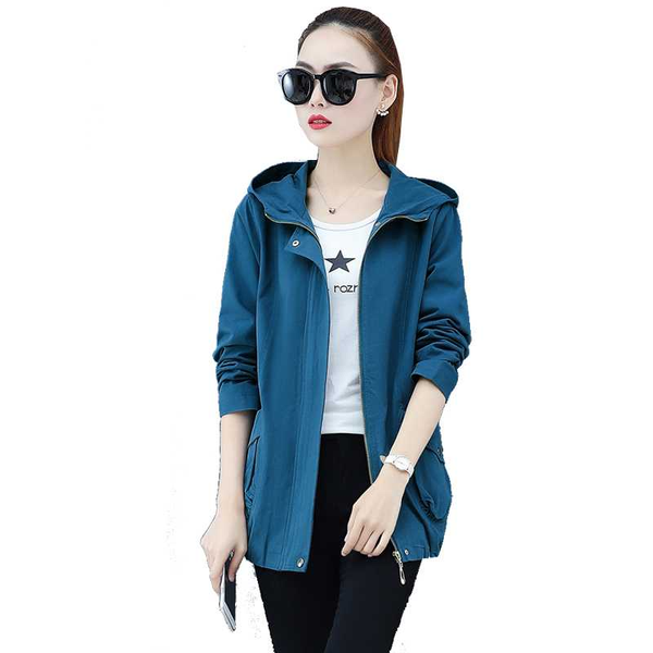 

2020 spring autumn women's jacket fashion hooded short cotton coat female thin windbreaker outerwear lining plus size -5xl l19, Tan;black