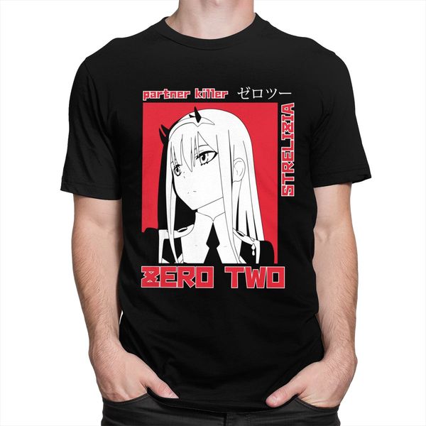 

darling in the franxx t shirt men soft cotton stylish short sleeved zero two t-shirt anime manga tv tee fit clothing gift