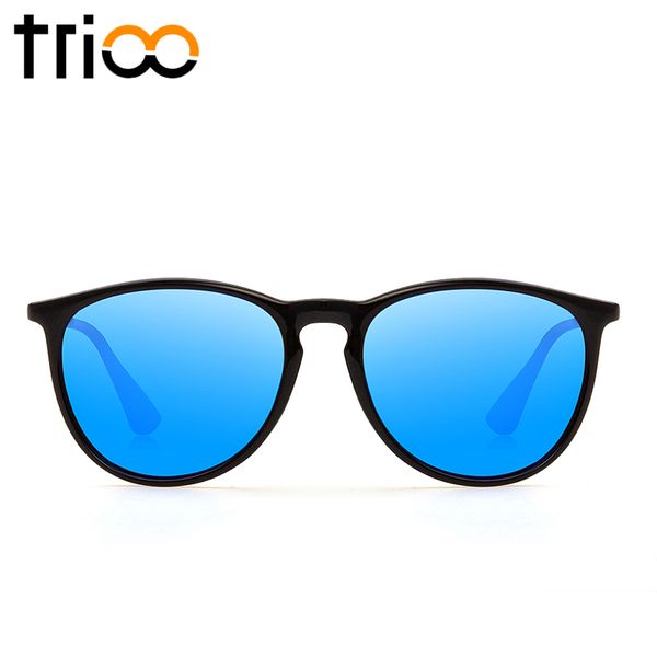 

trioo mirrored classic gradient sunglasses women brand oculos fashion tr90 sun glasses polarized female black shades, White;black