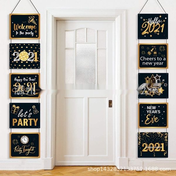 

new year's door hanging new year's theme pull flag pull flag party banner flag-pulling couplet party venue layout htqto