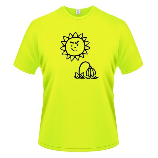 

men round collar short sleeve t-shirt interesting nifty caricature sun artistic delicate nice fashion man t-shirt tees