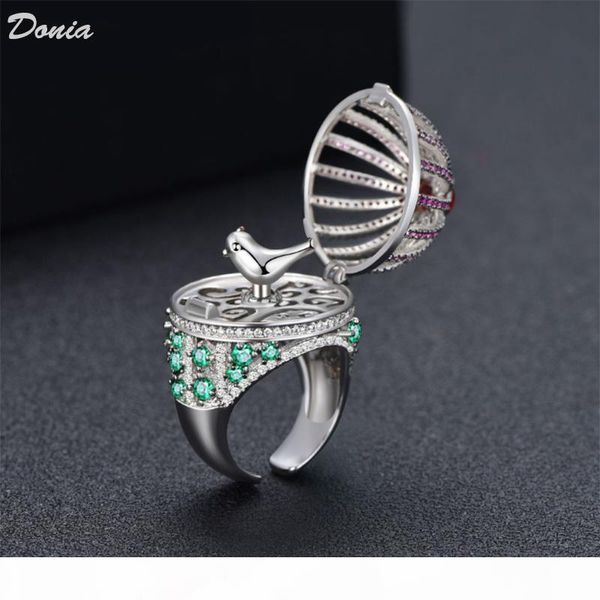 

donia jewelry ring fashion birdcage full of zircon rings european and american creative rings men and women hand gifts, Silver