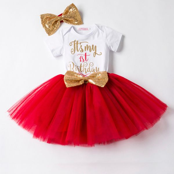 

girl's dresses dress for girls infant birthday tutu headband born clothes 12months christening big bow gown toddler, Red;yellow