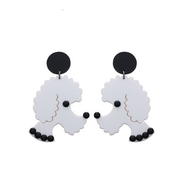 

stud european fashion personality acrylic animal dog earrings female night club hip hop jewelry, Golden;silver