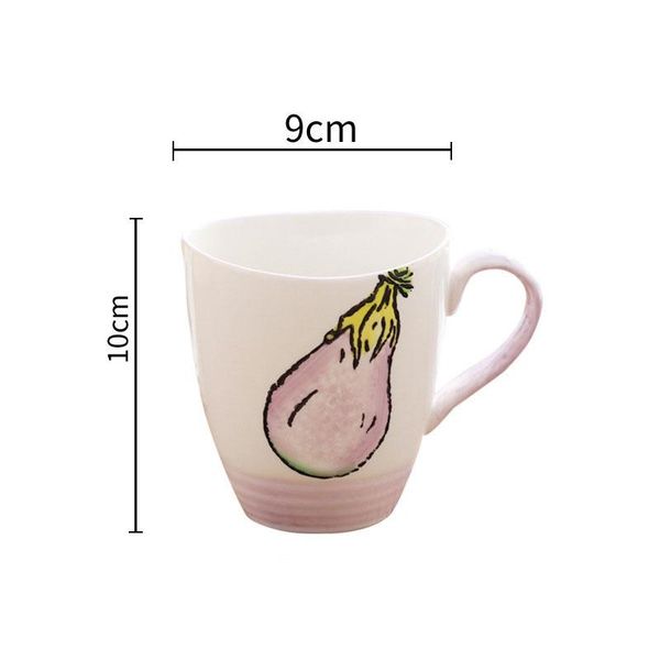 

hand painted vegetable motif ceramic coffee mugs creative japanese 11oz milk water mug tea cup for home office school restaurant