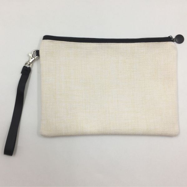 

thickened linen cosmetic linen zipper hand thermal transfer blank consumables storage baghand bag storage bag uzm1a