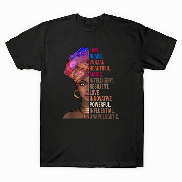 

i am black woman black history month 2019 men's t shirt cotton short sleeve tee