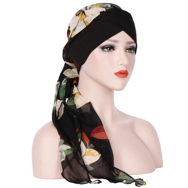 

2020 muslim headscarf women turban casual head scarves pre-tied headwear bandana tichel for cancer bone hat gorra mujer #0815, Blue;gray