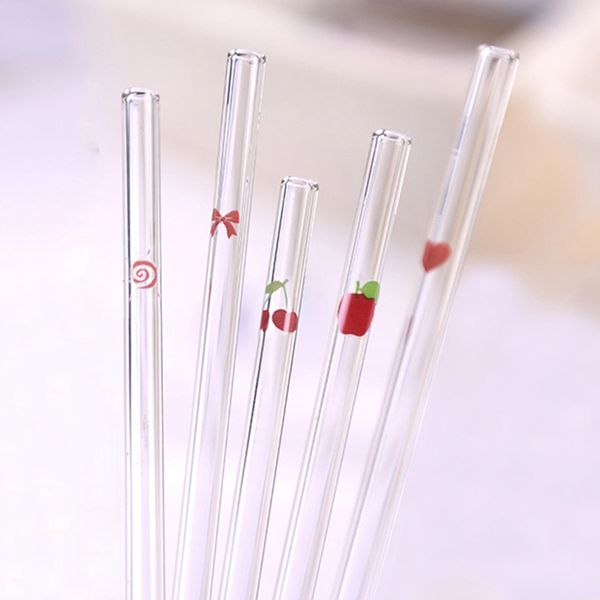 

drinking straw glass heater design drink straw glass heat resistant party tube patterned party decoration drinkware straws