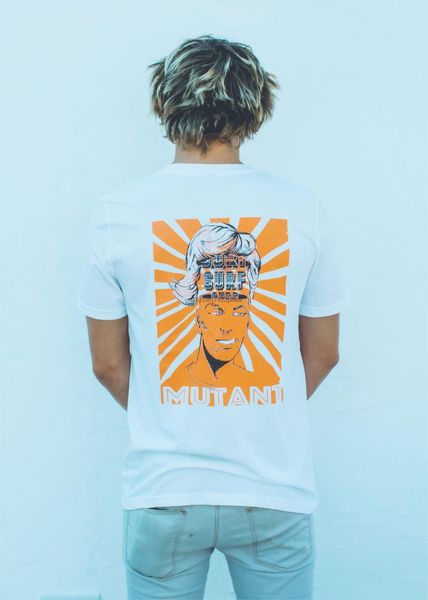 

fun surf screen print original art tee shirt - surfing style- fairtrade organic cotton men t shirt