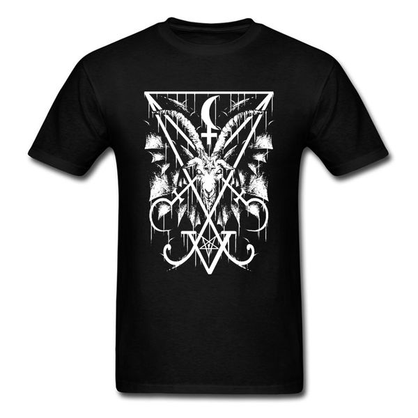 

satanic baphomet goat illuminati skull black tshirt christians evil satan 666 great men's t shirt 3d print brand tees male