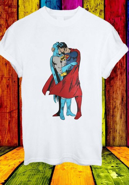 

superman kiss gay pride lgbt justice league men women t-shirt 222male hip hop funny tee shirts wholesale street wea