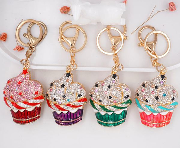 

лучшие продажи euramerican моды креативный горячий веб-знаменитость мороженого брелок металл, завод цепь прямой ключ автомобиля, женские сум, Silver