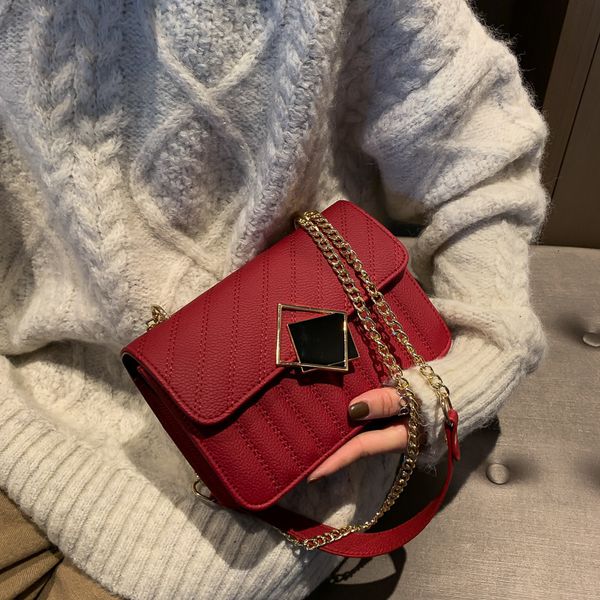 

2020 solid color crossbody bags for women fashion shoulder messenger bag special lock design female travel handbags