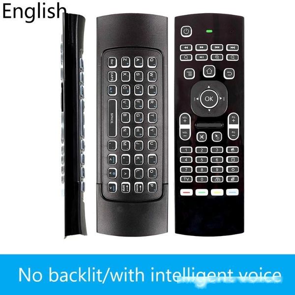 

mx3 backlit air mouse t3 smart remote control 2.4g rf wireless keyboard with voice microphone for x96 tx3 h96 for android tv box