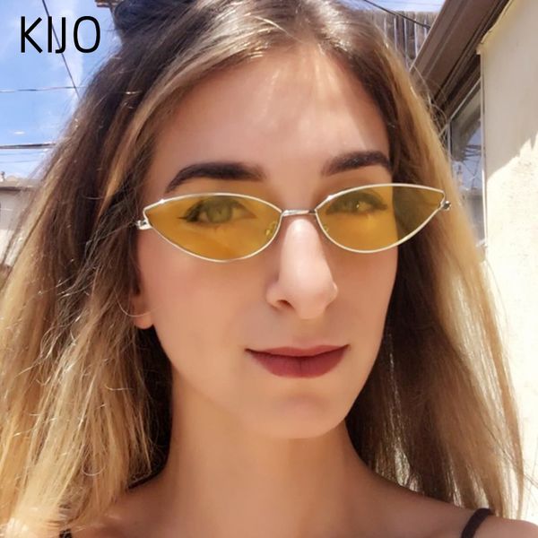 

sunglasses fashion lady cute cat eye metal frame with retro gradient female uv400, White;black