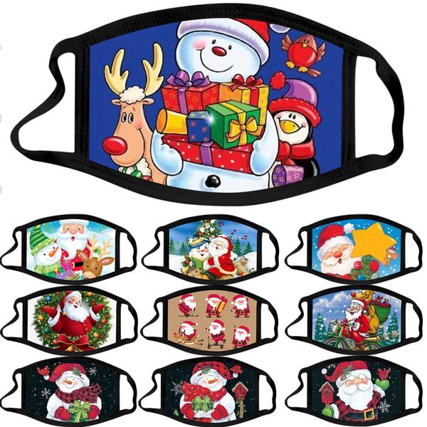 

new arrival merry christmas designer face masks christmas giftask cartoon pattern cloth mask washable dust outdoor mask