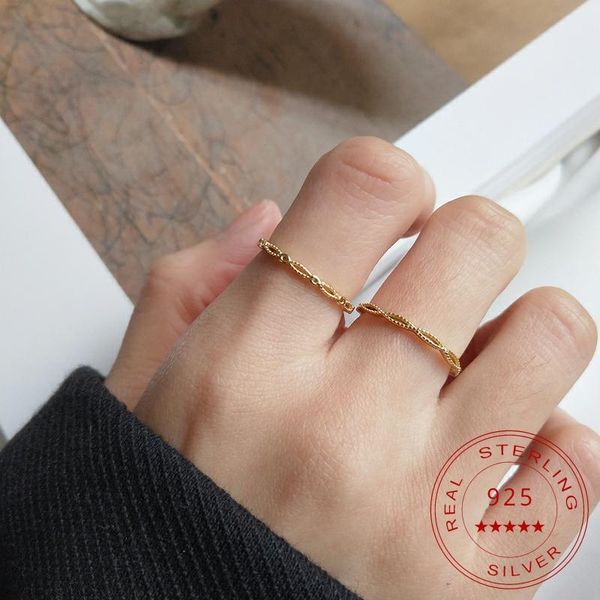 

cluster rings superainbow 925 sterling silver wire open size simple style single fine ring for women gold jewelry wholesale sr-r14, Golden;silver