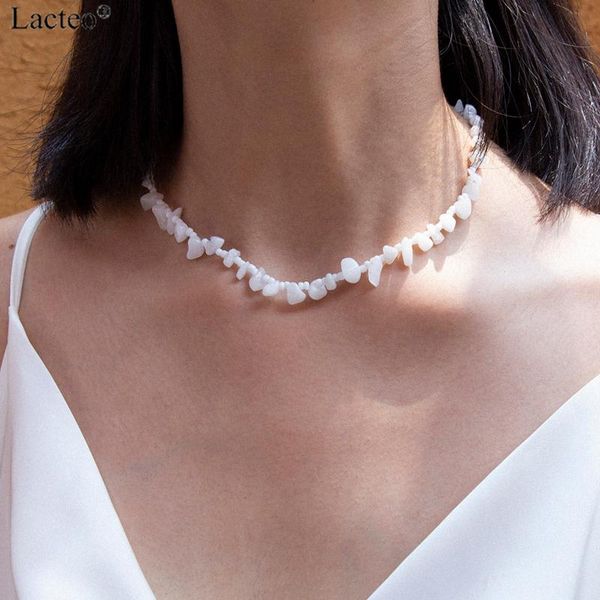 

lacteo корейского природного нерегулярное opal колье ожерелье для женщин заявления 2020 женской моды ключицы цепи ожерелья ювелирных изделий, Golden;silver