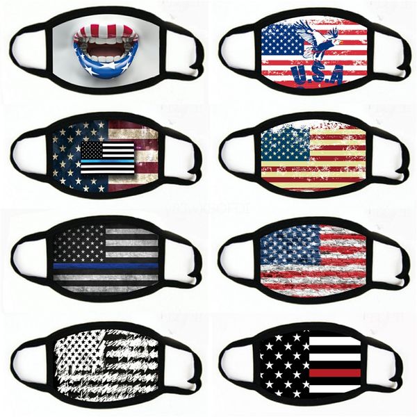 

american flag printing face masks anti dust mask black cotton washableprinting masks 3297#639