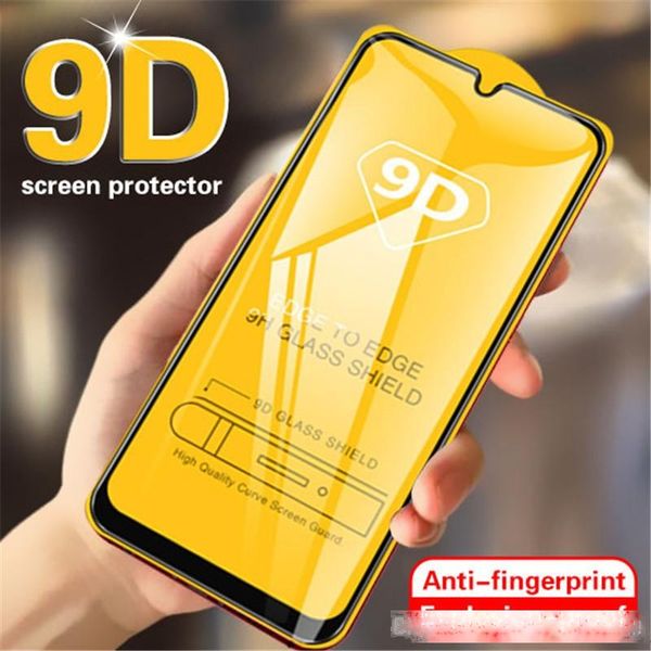 

9d tempered glass screen protector for iphone 6s 7 8 full cover edge to edge screen protector for huawei p20 p30 with retail
