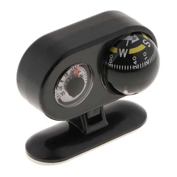 

two in one car compass with thermometer for car interior decoration black