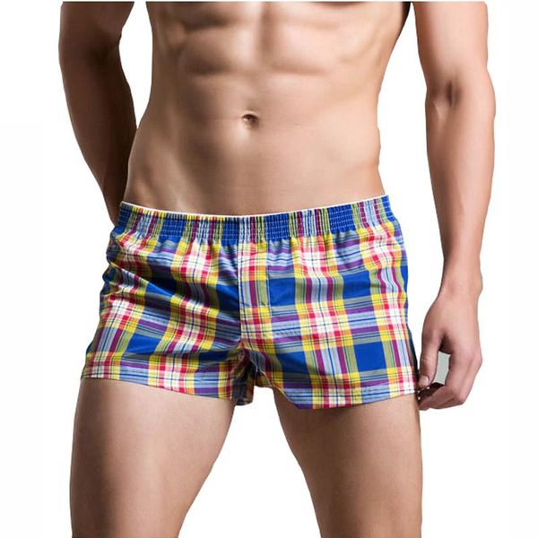 

3 Pcs/Lot Mens Underwear Comfortable Loose Shorts Men Boxer Shorts Fashion Plaid Boxers Man Lounge Home Wear Underwears Trunks