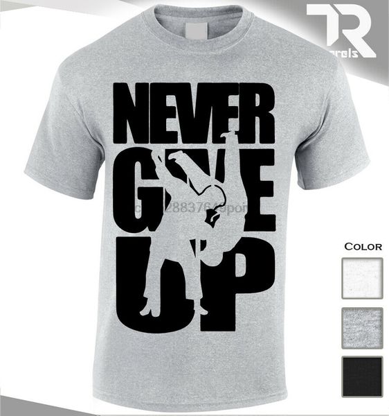 

never give up judo japanese mixed martial arts t shirt mmaharajuku streetwear shirt menfighter combat