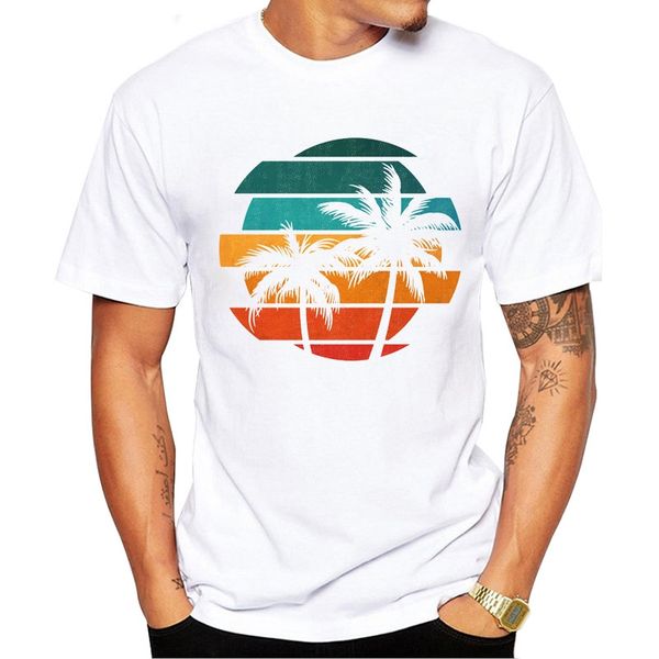 

new arrivals 2019 cool tropical island design men's fashion printed t-shirt short sleeve o-neck hipster tee