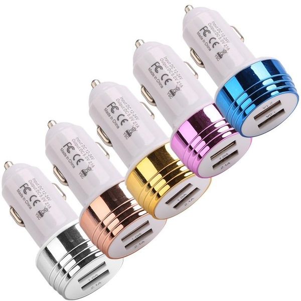 

dual usb usb charger 2.1a car charger universal power adapter for samsung s10 note 10 android phone gps mp3 pc