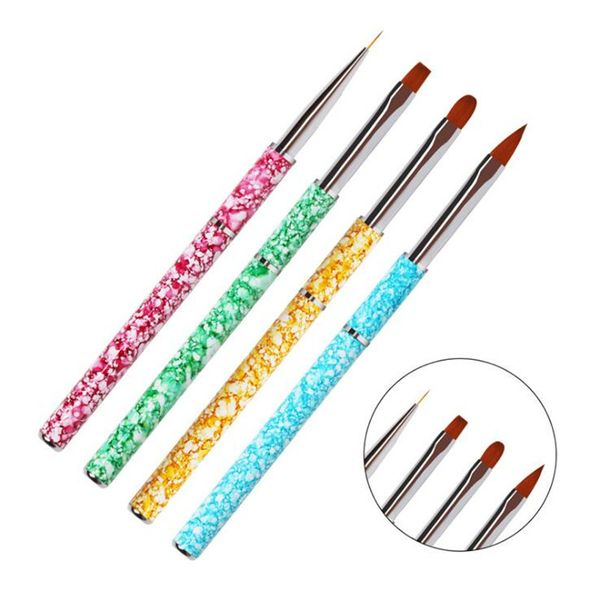 

nail brushes uv gel acrylic art brush set design polish line painting drawing carving pen manicure tips tools kit, Yellow