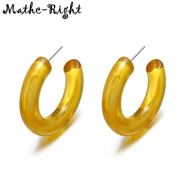

hoop & huggie match-right women statement round trendy earrings for circle acrylic cute korean earring pendant female jewelry sp741, Golden;silver