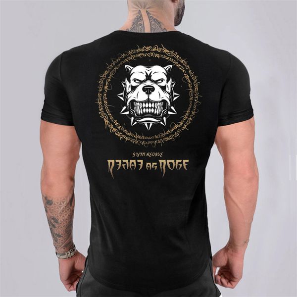 Muskel-T-Shirts für Herren, Sommer, Fitness, gesunde Schönheit, Laufen, kurzärmelig, schnelltrocknend, bedrucktes T-Shirt, elastisches, atmungsaktives Top-T-Shirt